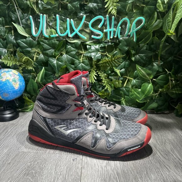 Everlast Men's PIVT High Top Michelin Boxing Shoes Size 12 Gray Red - Picture 1 of 9